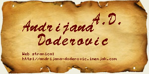 Andrijana Doderović vizit kartica